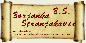 Borjanka Stranjaković vizit kartica